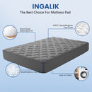 INGALIK Premium 400TC Quilted Mattress Pad, Cooling Breathable Topper, Fitted Thickened Protector, 8-21" Deep Pocket