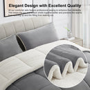 INGALIK  Sherpa Comforter Set, Soft Quilted Down Alternative Comforter Reversible Duvet with 2 Pillowcases, Plush Warm Fall Winter 3 Piece Bedding Sets