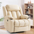 INGALIK Power Lift Recliner Chair Dual Motor, Electric Leather Recliner for Elderly with Heat and Massage, Lay Flat Assist Recliner with Side Pocket, Cup Holders