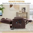 INGALIK 41" Breathable Leather Dual Motor Power Lift Recliner Chair With Heating And Massage, Lay Flat Electric Recliner Lift Assist Recliner For The Elderly