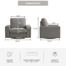 INGALIK Swivel Accent Chair, 40.2"W Oversize Chenille Accent Armchair with Storage Bag, Modern Comfortable Chair for Living Room, Bedroom, Home, Club