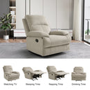 INGALIK Oversized Rocker Recliner Chair for Adults, Ergonomic Recliner Chair with Extra Large Footrest, Comfortable Reclining Chair for Living Room, Beige