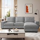 INGALIK 98.4" Convertible Sectional Sofa, L Shaped Sectional Couch with Reversible Chaise, Sleeper Couch with Storage Space and USB Charging Ports for Living Room