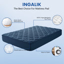 INGALIK Premium 400TC Quilted Mattress Pad, Cooling Breathable Topper, Fitted Thickened Protector, 8-21" Deep Pocket