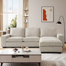 INGALIK 98.4" Convertible Sectional Sofa, L Shaped Sectional Couch with Reversible Chaise, Sleeper Couch with Storage Space and USB Charging Ports for Living Room