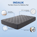 INGALIK Premium 400TC Quilted Mattress Pad, Cooling Breathable Topper, Fitted Thickened Protector, 8-21" Deep Pocket