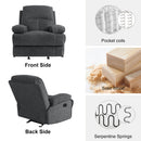 INGALIK Oversized Rocker Recliner Chair for Adults, Ergonomic Recliner Chair with Extra Large Footrest, Comfortable Reclining Chair for Living Room, Beige