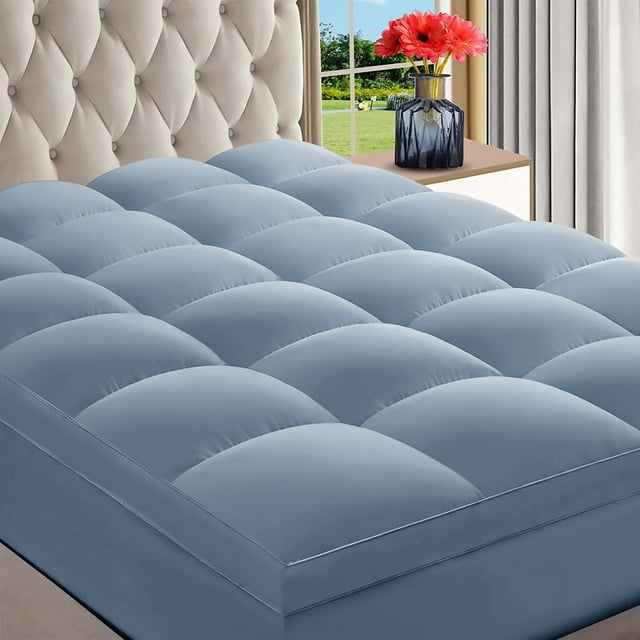 INGALIK Mattress Topper, 400TC Extra Thick Cooling Mattress Pad, Fluffy Soft Pillow Top Mattress Cover Stretches up 8-21" Deep Pocket, Pressure Relief, Hypoallergenic
