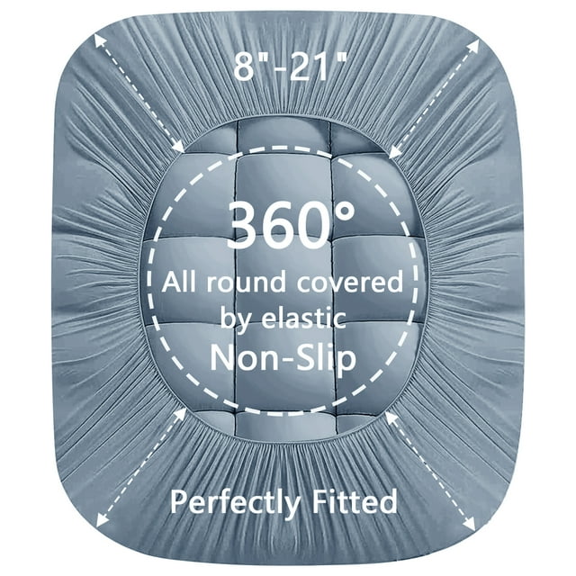 INGALIK Mattress Topper, 400TC Extra Thick Cooling Mattress Pad, Fluffy Soft Pillow Top Mattress Cover Stretches up 8-21" Deep Pocket, Pressure Relief, Hypoallergenic