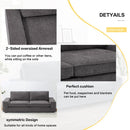 INGALIK Modern Loveseat Sofa for Living Room, Chenille Sofa and Couch with Square Armrests, Removable Sofa Cushions and Detachable Sofa Cover, Easy to Install