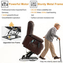 INGALIK 41" Breathable Leather Dual Motor Power Lift Recliner Chair With Heating And Massage, Lay Flat Electric Recliner Lift Assist Recliner For The Elderly