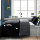 INGALIK  Sherpa Comforter Set, Soft Quilted Down Alternative Comforter Reversible Duvet with 2 Pillowcases, Plush Warm Fall Winter 3 Piece Bedding Sets