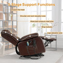 INGALIK 41" Breathable Leather Dual Motor Power Lift Recliner Chair With Heating And Massage, Lay Flat Electric Recliner Lift Assist Recliner For The Elderly