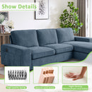 INGALIK 98.4" Convertible Sectional Sofa, L Shaped Sectional Couch with Reversible Chaise, Sleeper Couch with Storage Space and USB Charging Ports for Living Room