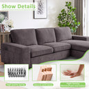 INGALIK 98.4" Convertible Sectional Sofa, L Shaped Sectional Couch with Reversible Chaise, Sleeper Couch with Storage Space and USB Charging Ports for Living Room