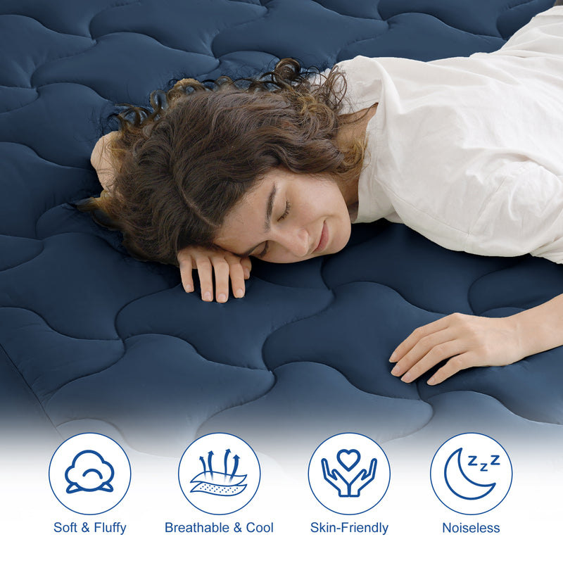 INGALIK Premium 400TC Quilted Mattress Pad, Cooling Breathable Topper, Fitted Thickened Protector, 8-21" Deep Pocket