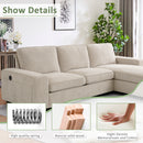 INGALIK 98.4" Convertible Sectional Sofa, L Shaped Sectional Couch with Reversible Chaise, Sleeper Couch with Storage Space and USB Charging Ports for Living Room