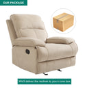 INGALIK Oversized Rocker Recliner Chair for Adults, Ergonomic Recliner Chair with Extra Large Footrest, Comfortable Reclining Chair for Living Room, Beige