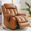 INGALIK 41" Breathable Leather Dual Motor Power Lift Recliner Chair With Heating And Massage, Lay Flat Electric Recliner Lift Assist Recliner For The Elderly