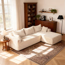 106” Sectional Couch with Chaise, Cloud Boneless Couches Flannel Plush with Deep Seat, L-Shaped Compressed Modular Sofa with Cushions for Living Room, Small Space