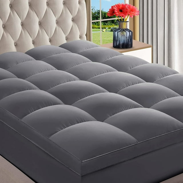 INGALIK Mattress Topper, 400TC Extra Thick Cooling Mattress Pad, Fluffy Soft Pillow Top Mattress Cover Stretches up 8-21" Deep Pocket, Pressure Relief, Hypoallergenic