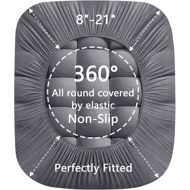 INGALIK Mattress Topper, 400TC Extra Thick Cooling Mattress Pad, Fluffy Soft Pillow Top Mattress Cover Stretches up 8-21" Deep Pocket, Pressure Relief, Hypoallergenic