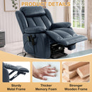 INGALIK 41" Breathable Leather Dual Motor Power Lift Recliner Chair With Heating And Massage, Lay Flat Electric Recliner Lift Assist Recliner For The Elderly