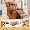 INGALIK 41" Breathable Leather Dual Motor Power Lift Recliner Chair With Heating And Massage, Lay Flat Electric Recliner Lift Assist Recliner For The Elderly