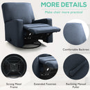 INGALIK 360 Degrees Swivel Rocker Recliner, Glider Rocking Chair Nursery, Fabric Single Sofa