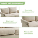 INGALIK 45" Modern Loveseat Sofa, 2 Seater Fabric Sofa Couch with Removable Upholstered, Tapered Metal Legs, Deep Seated Sofa for Small Space, Living Room, Apartment, Beige