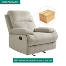 INGALIK Oversized Rocker Recliner Chair for Adults, Ergonomic Recliner Chair with Extra Large Footrest, Comfortable Reclining Chair for Living Room, Beige