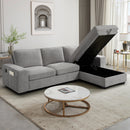 INGALIK 99" Sectional Sofa with Storage Chaise, Oversized L-Shaped Couch, Large Modern Chenille Sofa 3 Seat with Removable Cushion Covers USB Type-C Ports for Living Room