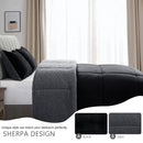 INGALIK  Sherpa Comforter Set, Soft Quilted Down Alternative Comforter Reversible Duvet with 2 Pillowcases, Plush Warm Fall Winter 3 Piece Bedding Sets