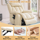 INGALIK 41" Breathable Leather Dual Motor Power Lift Recliner Chair With Heating And Massage, Lay Flat Electric Recliner Lift Assist Recliner For The Elderly