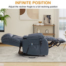 INGALIK Power Lift Recliner Chair Dual Motor, Electric Leather Recliner for Elderly with Heat and Massage, Lay Flat Assist Recliner with Side Pocket for Living Room