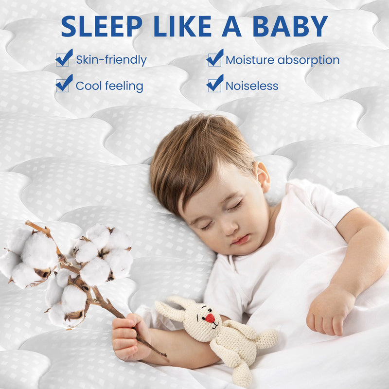 INGALIK Premium 400TC Quilted Mattress Pad, Cooling Breathable Topper, Fitted Thickened Protector, 8-21" Deep Pocket