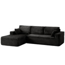 106” Sectional Couch with Chaise, Cloud Boneless Couches Flannel Plush with Deep Seat, L-Shaped Compressed Modular Sofa with Cushions for Living Room, Small Space