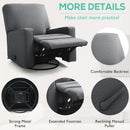 INGALIK 360 Degrees Swivel Rocker Recliner, Glider Rocking Chair Nursery, Fabric Single Sofa