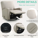 INGALIK 360 Degrees Swivel Rocker Recliner, Glider Rocking Chair Nursery, Fabric Single Sofa