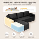 106” Sectional Couch with Chaise, Cloud Boneless Couches Flannel Plush with Deep Seat, L-Shaped Compressed Modular Sofa with Cushions for Living Room, Small Space