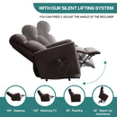 INGALIK Power Lift Recliner for Elderly, lift chairs recliners with Kneading Massage, Side Pocket, lift chair for Living room, Beige