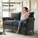 INGALIK 45" Modern Loveseat Sofa, 2 Seater Fabric Sofa Couch with Removable Upholstered, Tapered Metal Legs, Deep Seated Sofa for Small Space, Living Room, Apartment, Beige