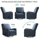 INGALIK 360 Degrees Swivel Rocker Recliner, Glider Rocking Chair Nursery, Fabric Single Sofa