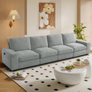 INGALIK Modern Modular Couch Sofa with Seats Storage, Sectional Couch with W/Deep Seat, Comfy Chenille Loveseat Sofa for Living Room, Side Pockets, USB Port, Removable Cover