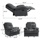 INGALIK Oversized Rocker Recliner Chair for Adults, Ergonomic Recliner Chair with Extra Large Footrest, Comfortable Reclining Chair for Living Room, Beige