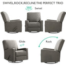 INGALIK 360 Degrees Swivel Rocker Recliner, Glider Rocking Chair Nursery, Fabric Single Sofa