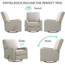 INGALIK 360 Degrees Swivel Rocker Recliner, Glider Rocking Chair Nursery, Fabric Single Sofa