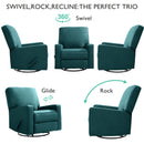 INGALIK 360 Degrees Swivel Rocker Recliner, Glider Rocking Chair Nursery, Fabric Single Sofa