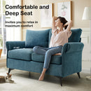 INGALIK 45" Modern Loveseat Sofa, 2 Seater Fabric Sofa Couch with Removable Upholstered, Tapered Metal Legs, Deep Seated Sofa for Small Space, Living Room, Apartment, Beige