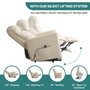 INGALIK Power Lift Recliner for Elderly, lift chairs recliners with Kneading Massage, Side Pocket, lift chair for Living room, Beige